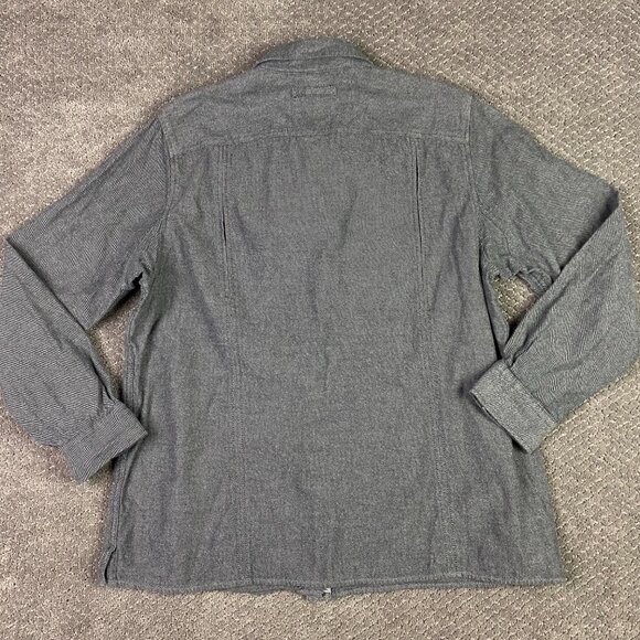 Duluth Trading Co Flannel Shirt Women's Large Gray Cotton Button Down Front Up - Picture 3 of 13